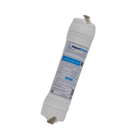 Filtru GAC/UDF-UF – Filtru cu carbon activ granular pentru reducerea clorului, gustului și mirosului neplăcut.